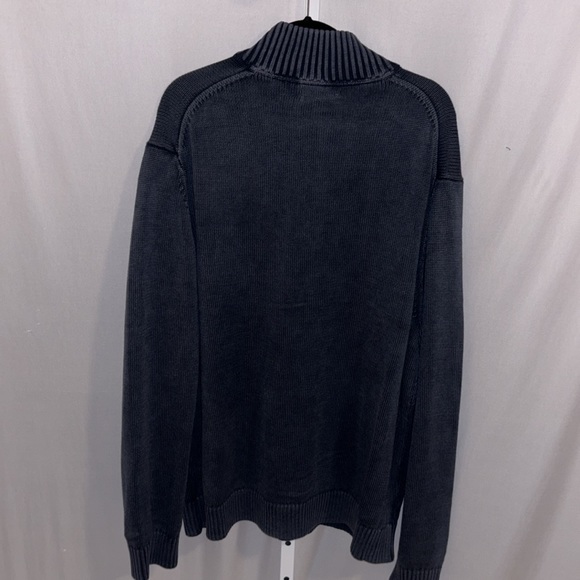 GoodThreads Heavyweight Zip Up Sweater with Standing Collar Washed Navy XXL NWT - Picture 6 of 10